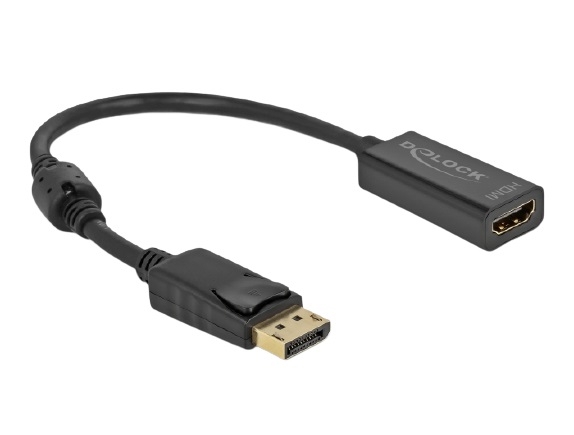 DeLOCK Adattatore DisplayPort 1.2 Maschio a HDMI Femmina 4K Passivo Nero - 0,2 m