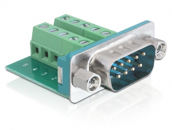 DeLOCK Adattatore D-Sub 9-pin Maschio Verde e Argento