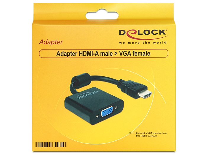 DeLOCK 65512 Cavo e Adattatore Video HDMI a VGA 0,254 m - Nero