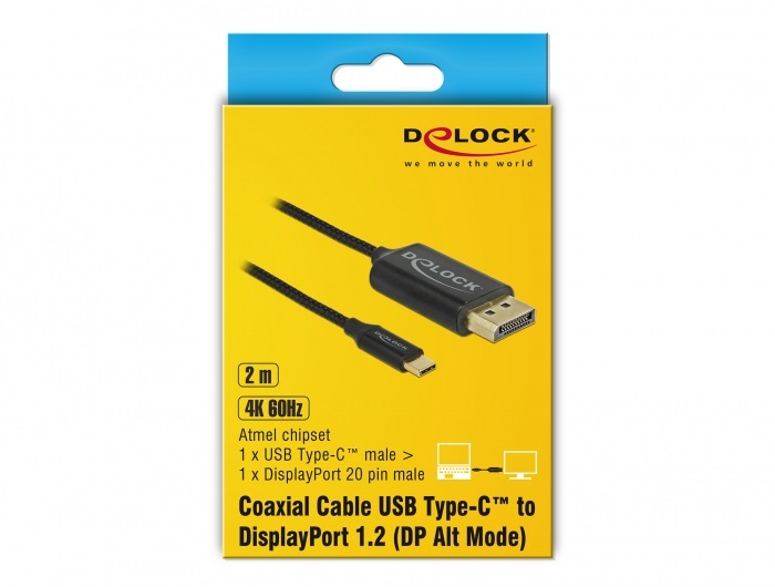 DeLOCK 83710 cavo e adattatore video 2 m USB tipo-C DisplayPort Nero