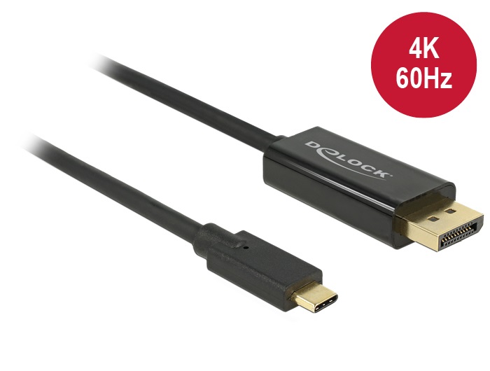 DeLOCK 85257 Cavo USB tipo-C a DisplayPort 3 m - 4K 60Hz, Nero