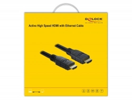 DeLOCK 85285 Cavo HDMI 15 m Tipo A Standard Nero - Compatibile 3D, 18 Gbit/s