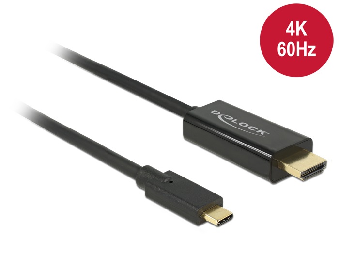 DeLOCK Cavo USB-C a HDMI 4K 60Hz 3m - Connettori Maschio, Colore Nero