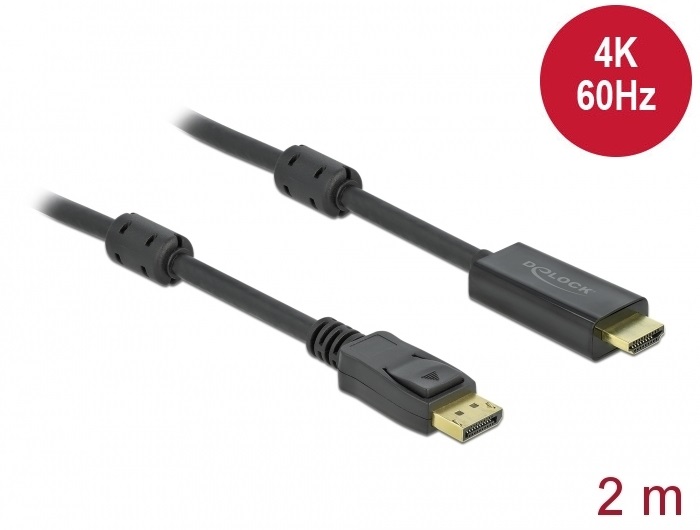 DeLOCK DisplayPort attivo 1.2 a cavo per HDMI 4K 60 Hz da 2 m