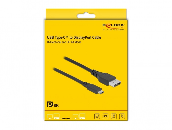 Delock Cavo Adattatore USB-C a DisplayPort 8K 60Hz - 0,5m - Certificato