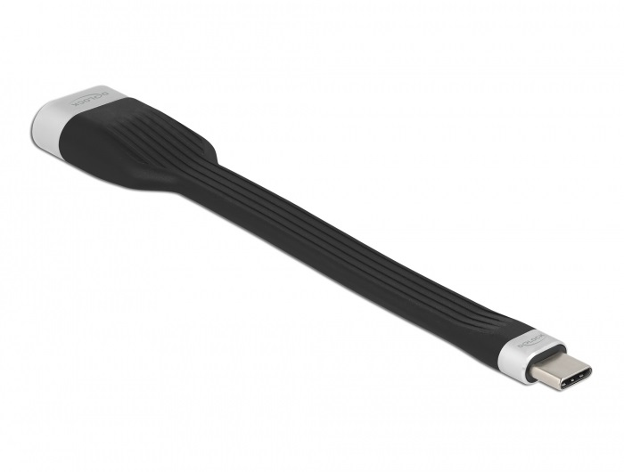 Delock Adattatore Video USB-C a HDMI 4K 60 Hz - 13,5 cm, Nero e Argento