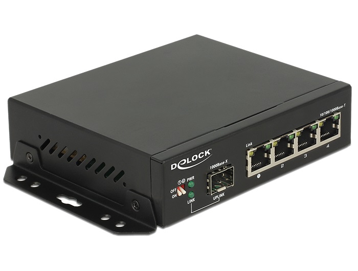 DeLOCK 87704 Switch di Rete Gigabit Ethernet 4 Porte RJ-45 (10/100/1000) Montabile a Parete