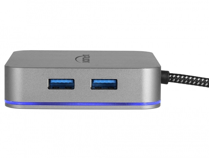 DeLOCK 87742 Docking Station USB-C per Dispositivi Mobili - HDMI 4K, Hub, LAN, Power Delivery 3.0, Grigio