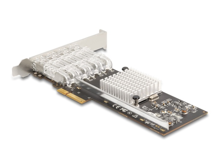 DeLOCK Scheda di rete PCI Express x4 con 4 slot SFP Gigabit LAN i350 - 1000 Mbit/s, Cablato, Nero