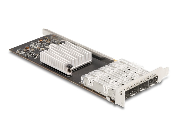 DeLOCK Scheda di rete PCI Express x4 con 4 slot SFP Gigabit LAN i350 - 1000 Mbit/s, Cablato, Nero