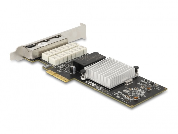 DeLOCK Scheda PCI Express x4 con 4 x RJ45 LAN Gigabit Bypass - Chipset Intel, Argento