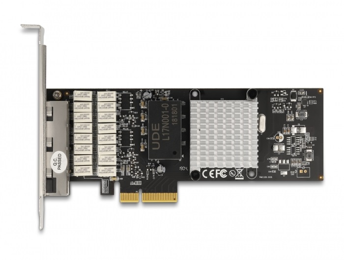 DeLOCK Scheda PCI Express x4 con 4 x RJ45 LAN Gigabit Bypass - Chipset Intel, Argento