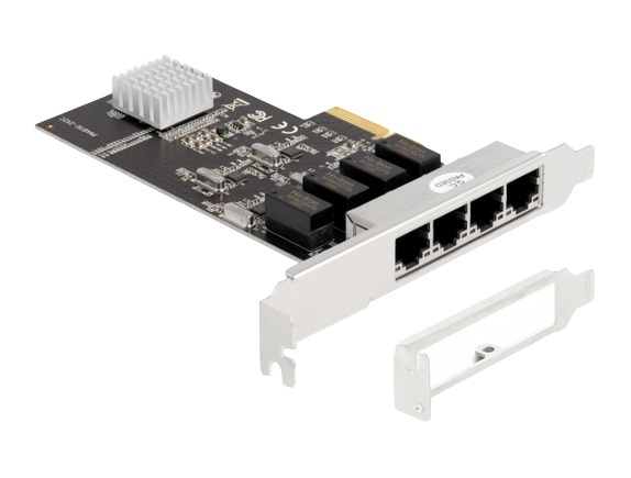 DeLOCK Scheda PCI Express x4 con 4 x RJ45 Gigabit LAN e chipset Realtek RTL8111