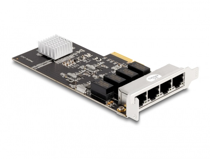 DeLOCK Scheda PCI Express x4 con 4 x RJ45 Gigabit LAN e chipset Realtek RTL8111