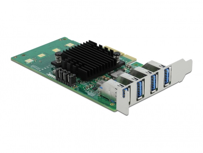 DeLOCK 89048 Scheda PCI Express x4 per 4 x USB 3.2 Gen 1 - Fattore di forma a basso profilo, Velocità 5 Gbit/s