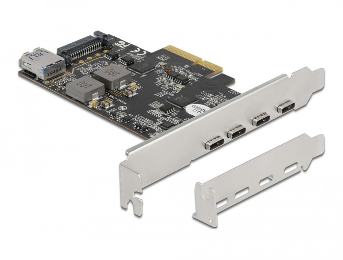 DeLOCK Scheda PCI Express x4 con 4 USB Type-C e 1 USB Tipo-A - SuperSpeed USB 10 Gbps - Basso Profilo