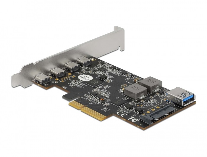 DeLOCK Scheda PCI Express x4 con 4 USB Type-C e 1 USB Tipo-A - SuperSpeed USB 10 Gbps - Basso Profilo