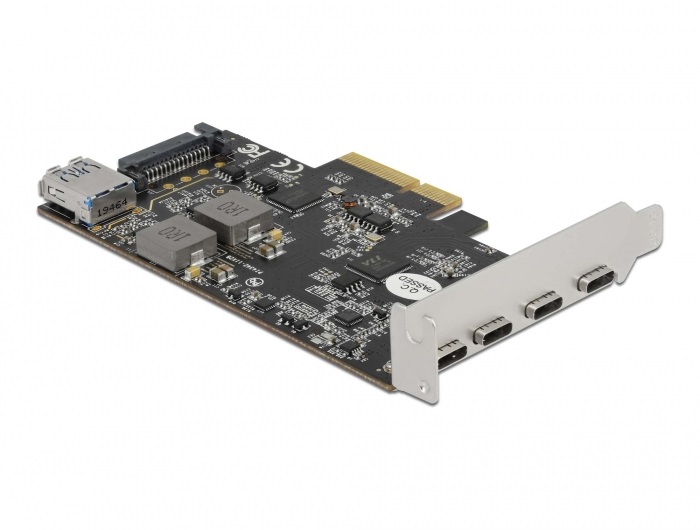 DeLOCK Scheda PCI Express x4 con 4 USB Type-C e 1 USB Tipo-A - SuperSpeed USB 10 Gbps - Basso Profilo