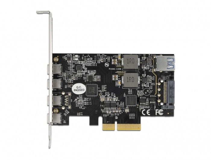 DeLOCK Scheda PCI Express x4 con 4 USB Type-C e 1 USB Tipo-A - SuperSpeed USB 10 Gbps - Basso Profilo