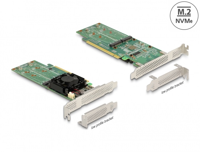 DeLOCK 90078 - Scheda di interfaccia M.2 NVMe a basso profilo con 4 canali PCIe 3.0 x16