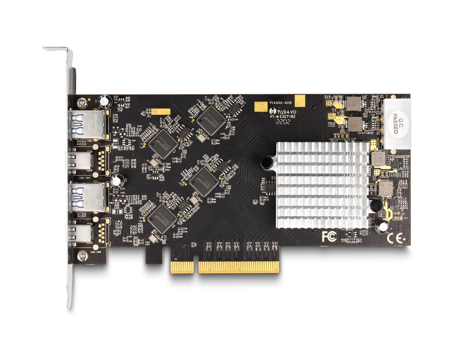 DeLOCK Scheda PCI Express x8 con 2 USB Type-C e 10 USB Tipo-A, Velocità 20 Gbps