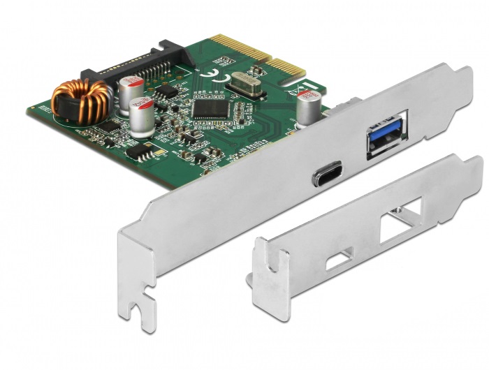 DeLOCK 90299 Scheda di Interfaccia Interna PCIe x4 con 1x USB Type-C e 1x USB Type-A USB 3.2 Gen 2
