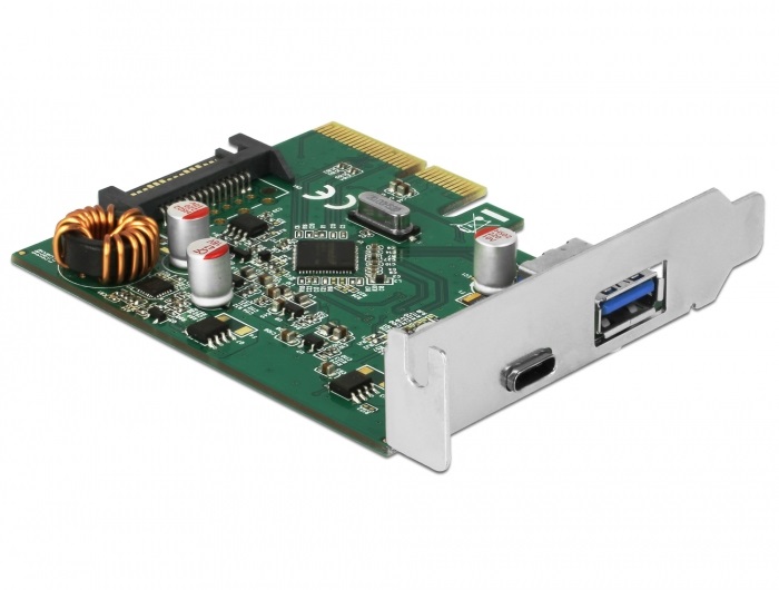 DeLOCK 90299 Scheda di Interfaccia Interna PCIe x4 con 1x USB Type-C e 1x USB Type-A USB 3.2 Gen 2
