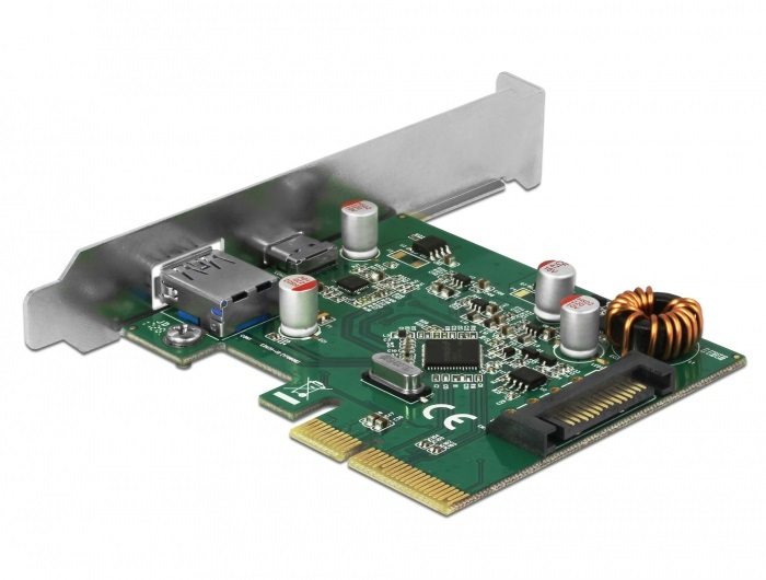 DeLOCK 90299 Scheda di Interfaccia Interna PCIe x4 con 1x USB Type-C e 1x USB Type-A USB 3.2 Gen 2