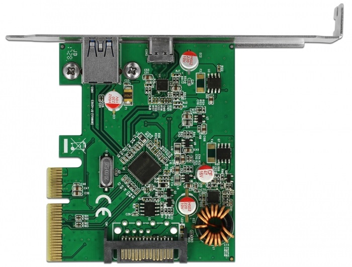 DeLOCK 90299 Scheda di Interfaccia Interna PCIe x4 con 1x USB Type-C e 1x USB Type-A USB 3.2 Gen 2