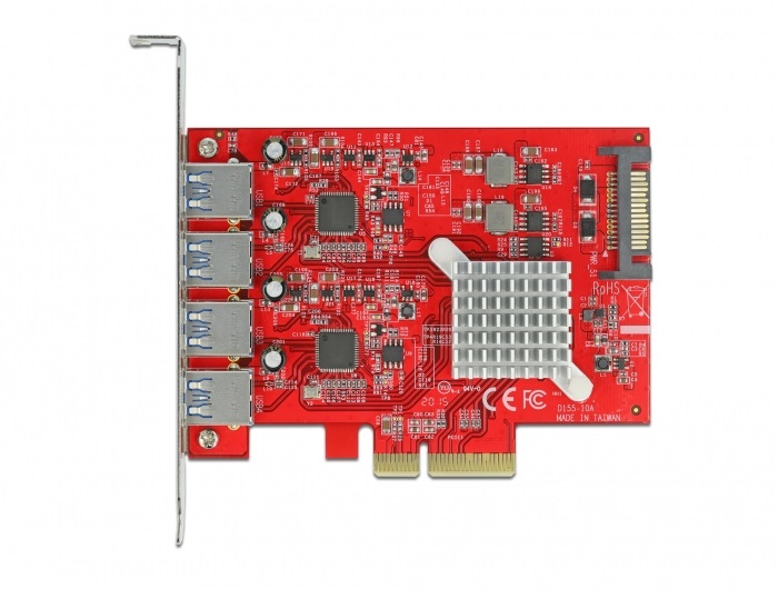 DeLOCK 90481 Scheda di Interfaccia Interna USB 3.2 Gen 2 con PCIe, Velocità 10 Gbit/s