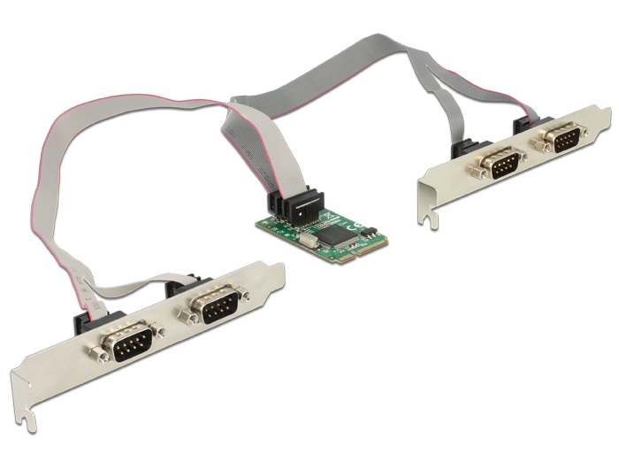 DeLOCK 95243 Scheda di Interfaccia Mini PCIe con 4 Porte Seriale RS-232