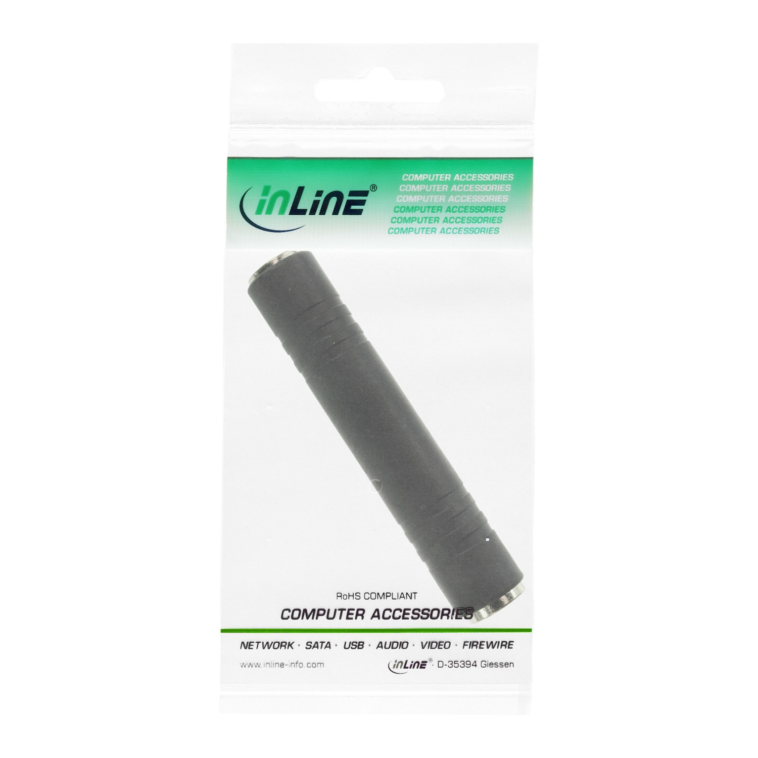 InLine Adattatore Audio Stereo 6.3mm Femmina/Femmina Nero