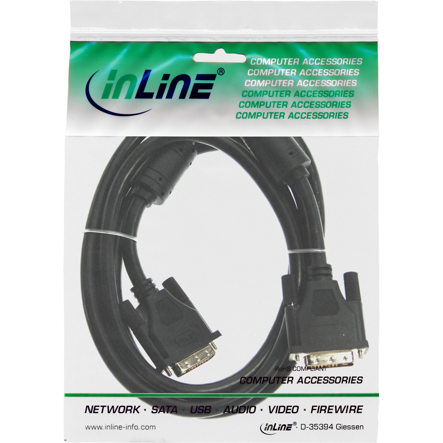 InLine Cavo DVI-D 18 1 Maschio/Maschio 3m Digitale Single Link Nero
