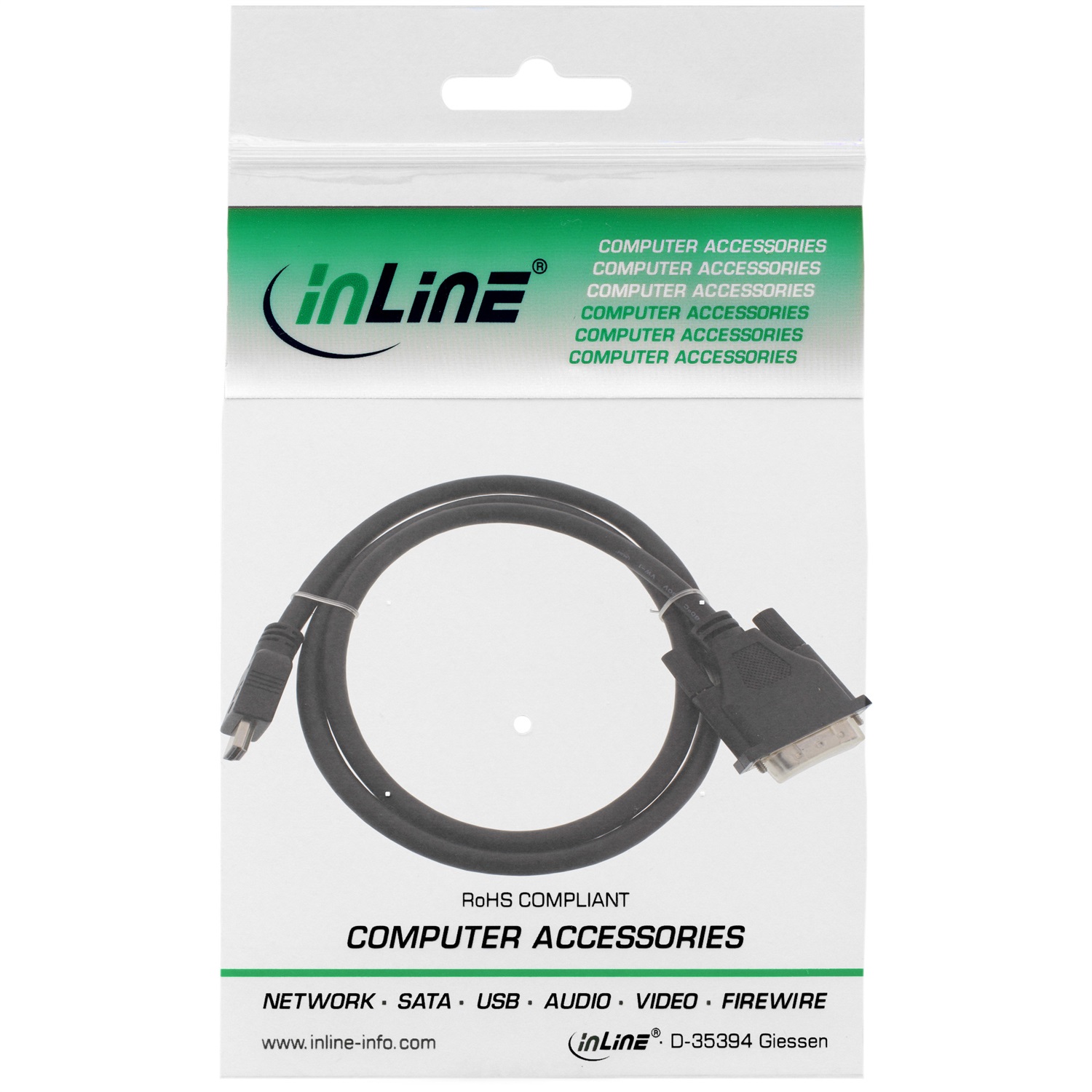 InLine Cavo HDMI a DVI 18 1 Maschio/Maschio 1m Nero