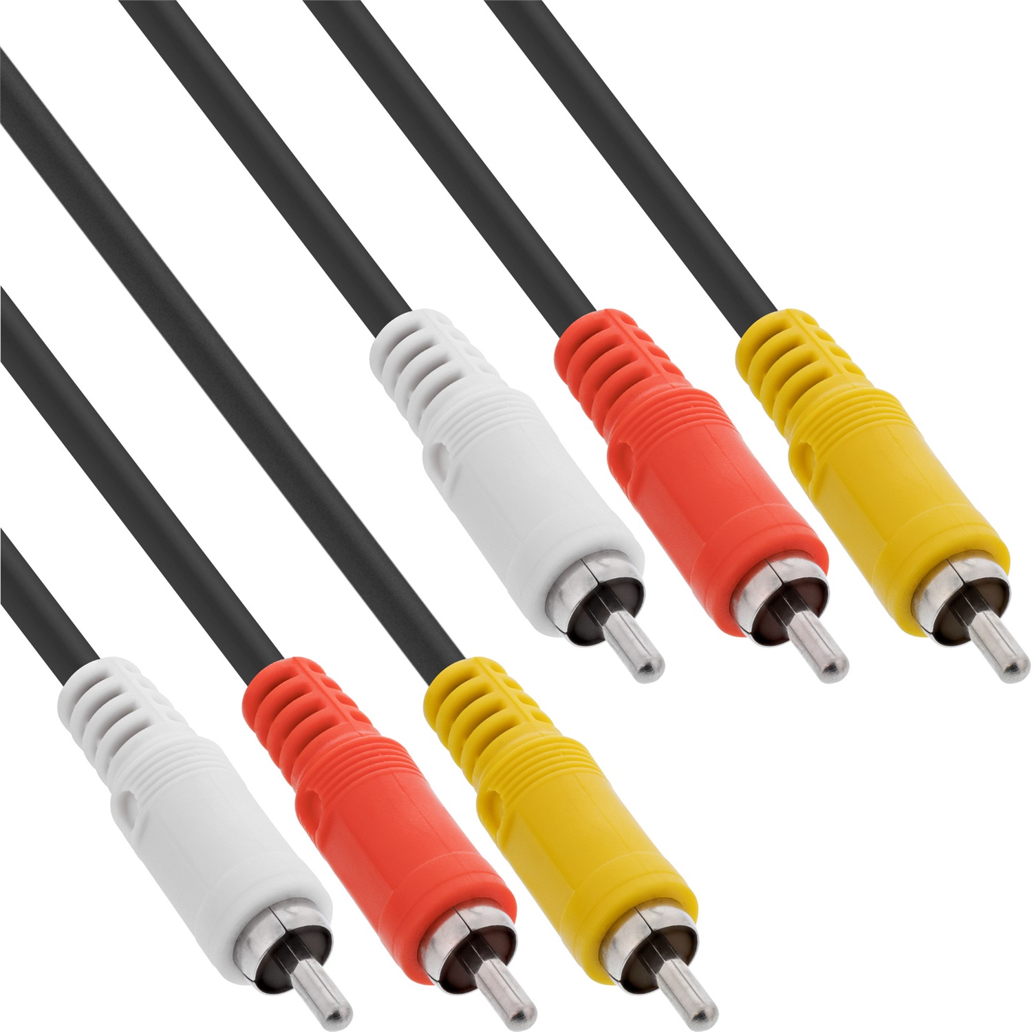 InLine Cavo Audio/Video 3x RCA Maschio/Maschio 5m - Alta Qualità, Nero