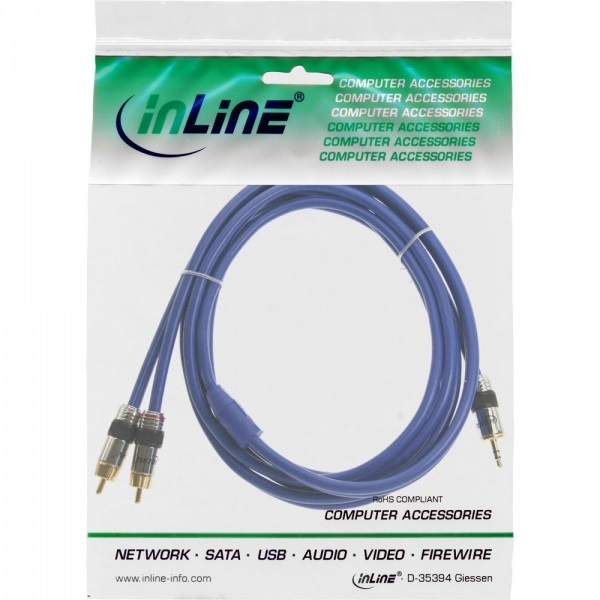 InLine Cavo Audio Premium 20m con 2x RCA e Jack 3,5mm Maschio