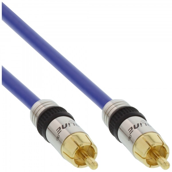 InLine Cavo Audio 1x RCA maschio / maschio, 3m, schermato, dorato, PREMIUM