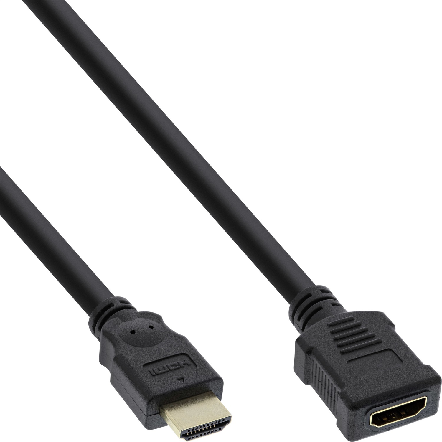 InLine Cavo HDMI M/F 1m - Tipo A Standard, Placcatura Oro, Colore Nero