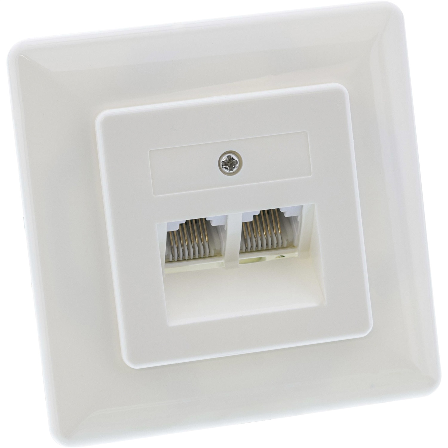 InLine 20975 Presa Muro ISDN ad Incasso con Due Porte RJ45, Nero