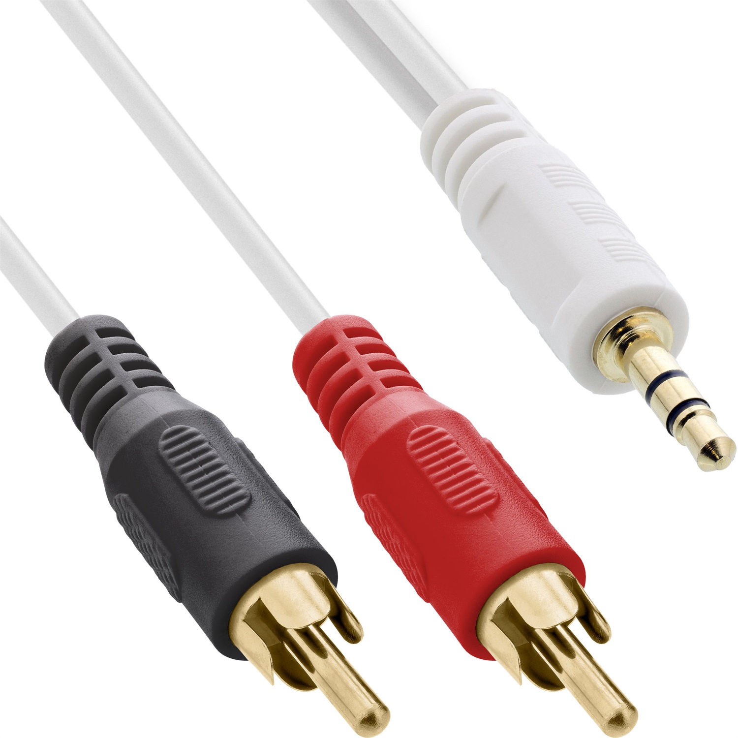 InLine® Cavo Audio 2x RCA Maschio a 3.5mm Maschio Stereo - 5m, Placcato Oro