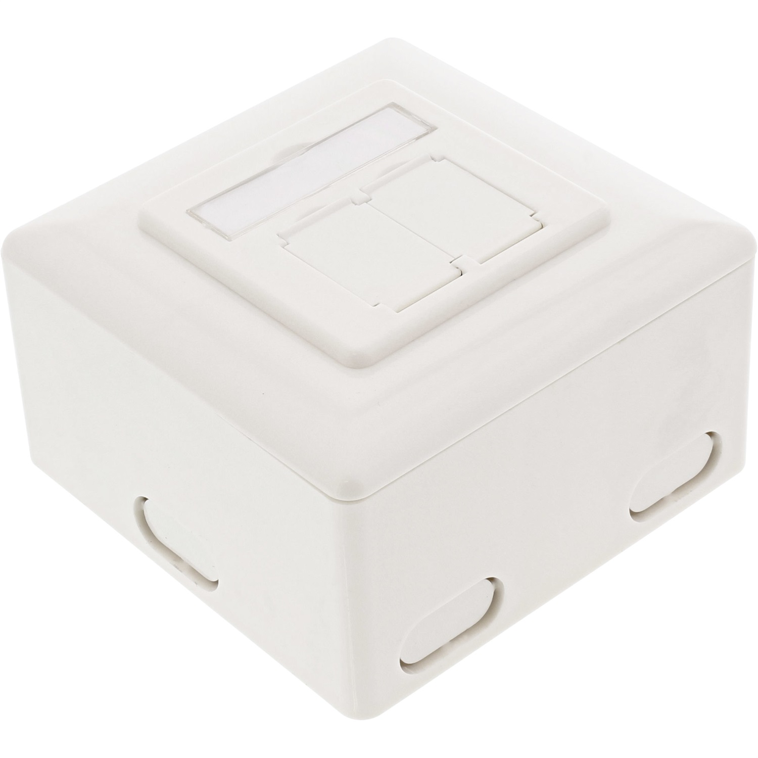 InLine Scatola Prese Cat.6 2x RJ45 F Orizzontale Bianca - Esterno o Ad Incasso