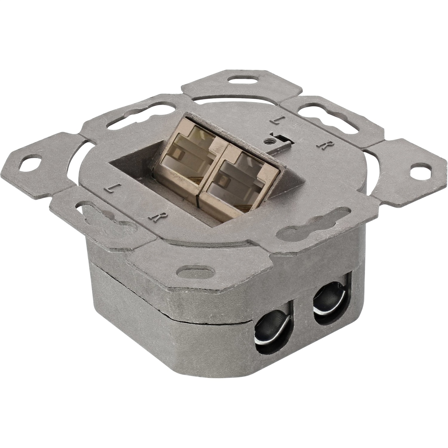 InLine Scatola Prese Cat.6 2x RJ45 F Orizzontale Bianca - Esterno o Ad Incasso