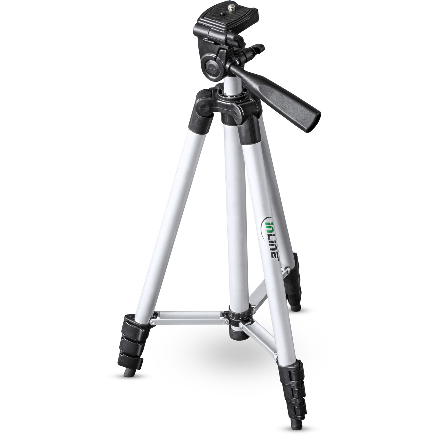 InLine Treppiedi Telescopico in Alluminio 53-130cm, Argento, Max Portata 5kg, Cavalletto per Foto e Videocamere