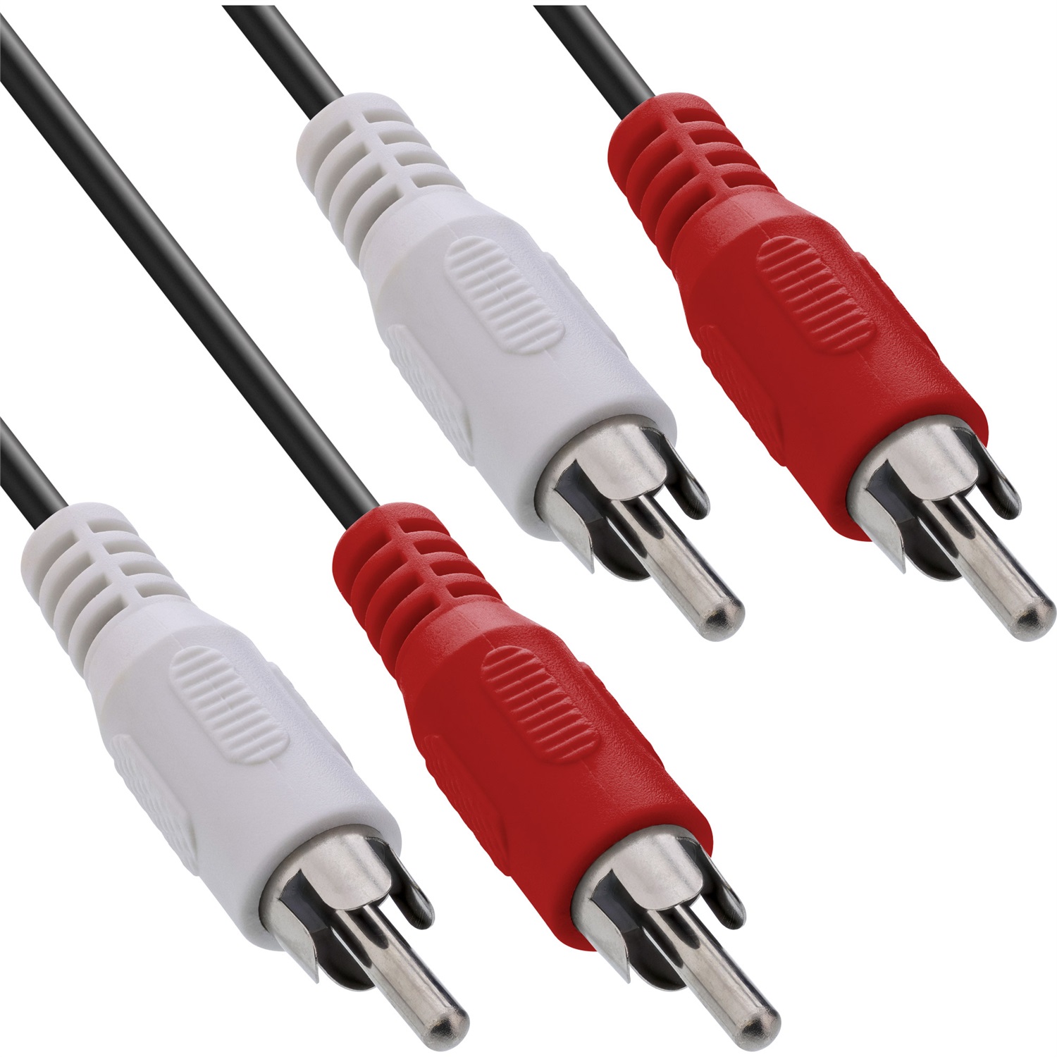 InLine Cavo Audio 0,5m 2x RCA Maschio Nero, Rosso, Bianco