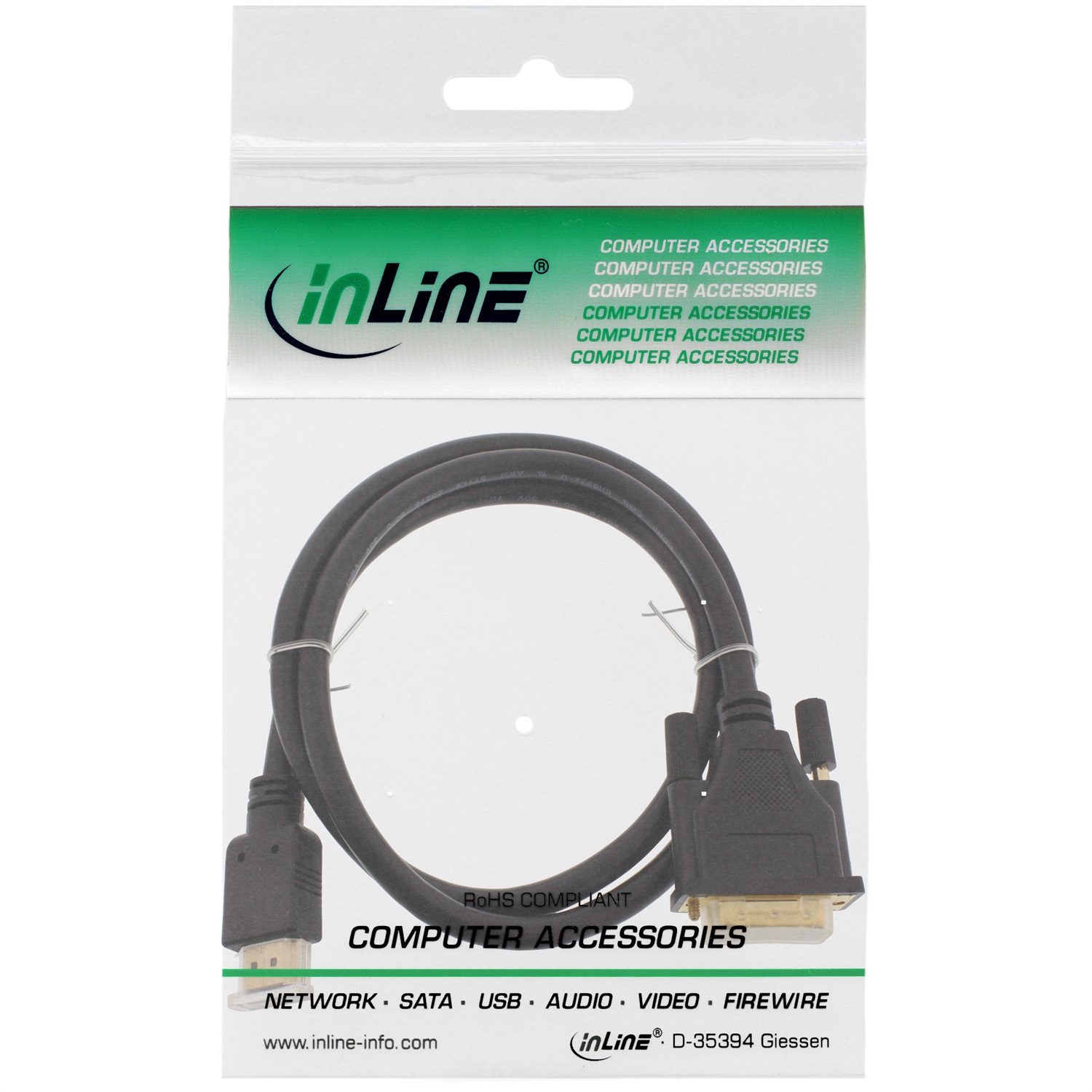 InLine Cavo HDMI a DVI 18 1 Maschio 0,5m con Contatti Dorati e Larghezza di Banda 4,95 Gbit/s