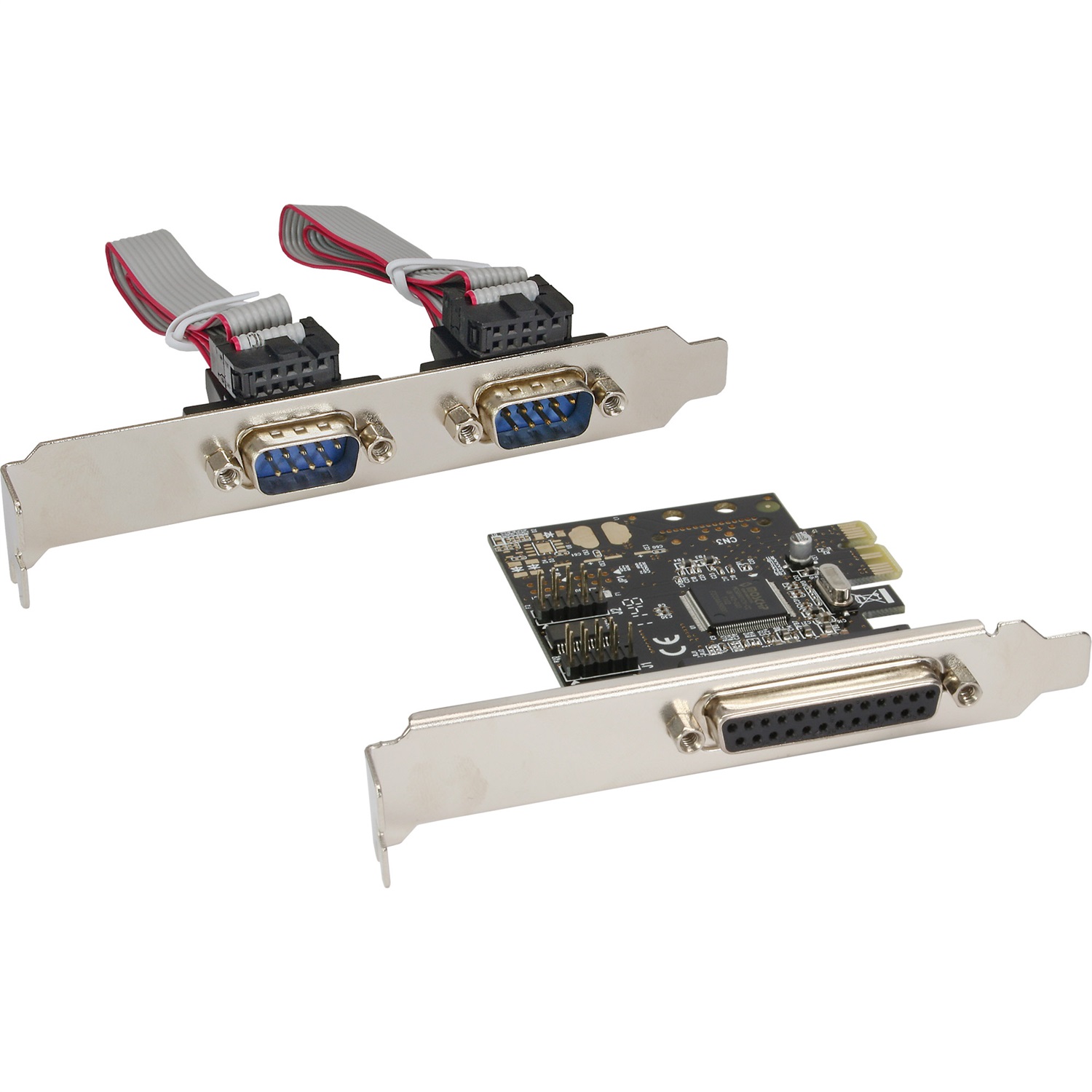 Inline Scheda Seriale e Parallela PCIe con 2x Sub-D 9pin M e 1x 25pin F, Moschip MCS9901CV-CC