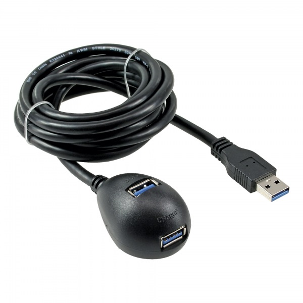 InLine Cavo USB 3.0/3.2 Gen 1 Prolunga 2 m Type-A Maschio/Femmina con Piedistallo Nero