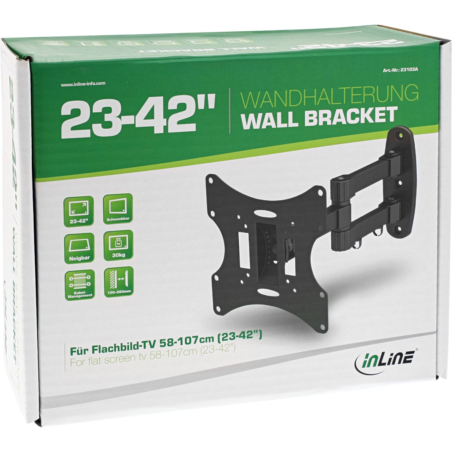 InLine 23103A - Supporto da parete per TV 23-42