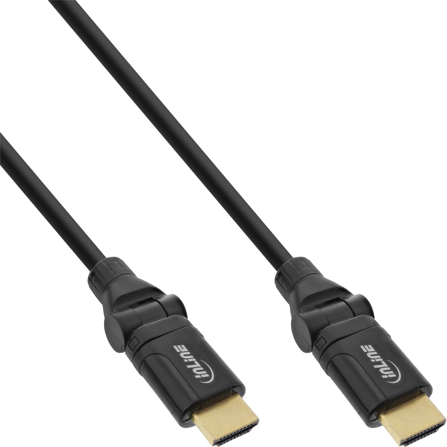 InLine Cavo HDMI High Speed con Ethernet 4K2K 180° 2m Contatti Dorati Nero