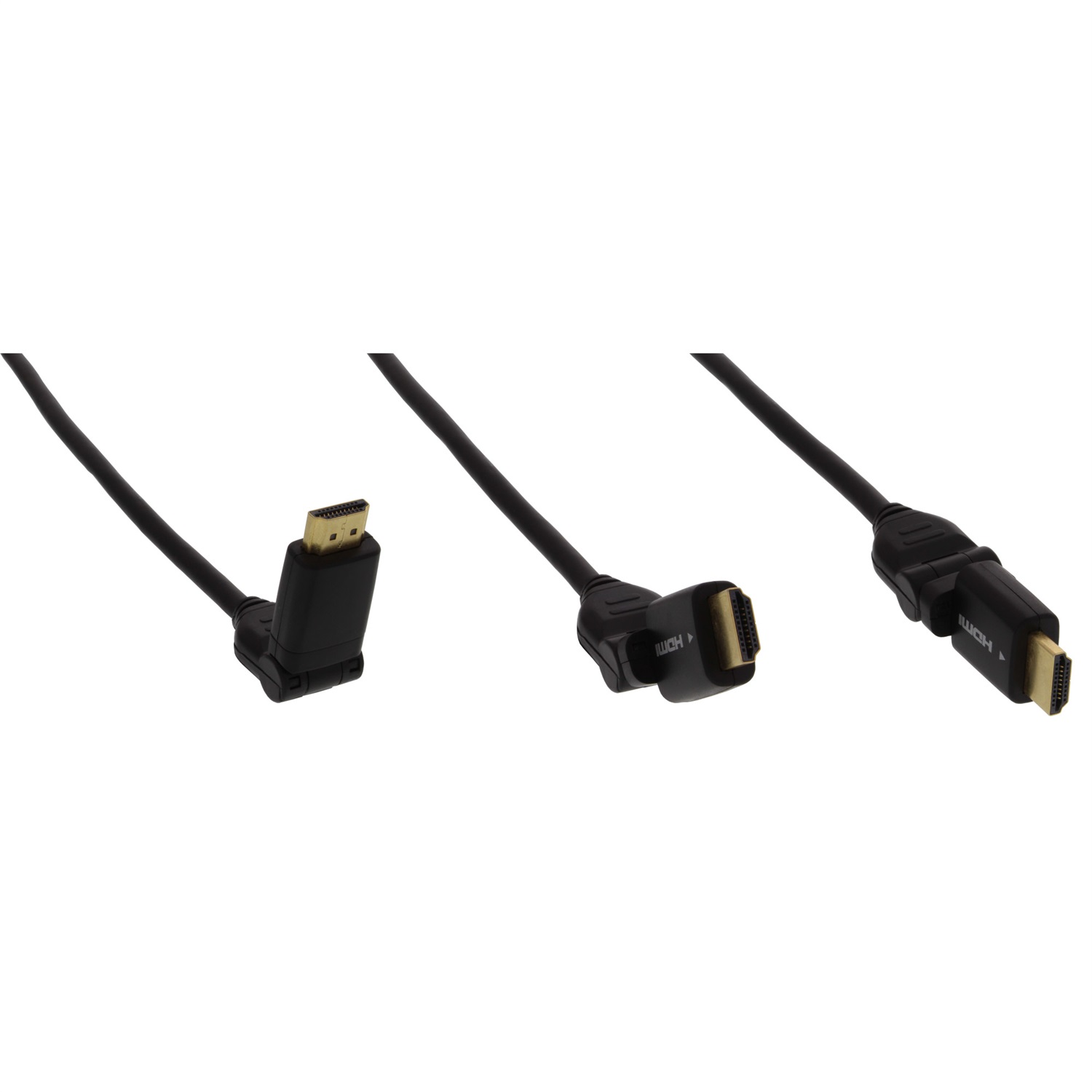 InLine Cavo HDMI High Speed con Ethernet 4K2K 180° 2m Contatti Dorati Nero